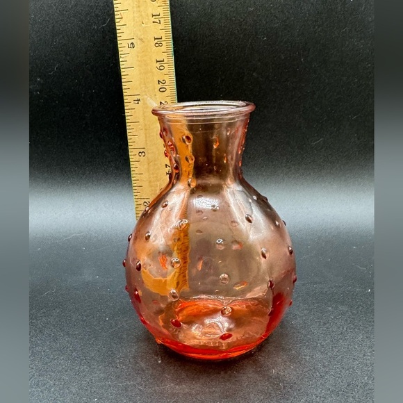Coral Dimpled Beaker Mini Bud Vase 4” - Picture 3 of 8